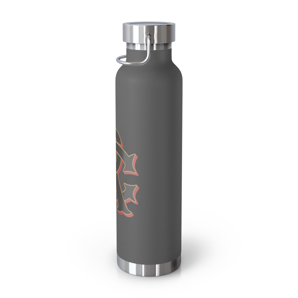 22oz Insulated Water Bottle with Vintage Monogram "CR"
